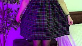 i'm a sexy milf enjoying my new crotchless panties in homemade solo fetish