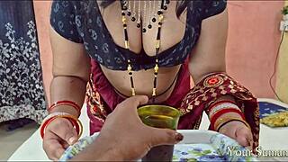 Indian aunty becomes aroused and engages in intimate acts with young boy