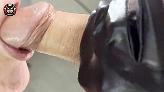 stepsister spreads shaved pussy for my big cock cum close-up in bedroom