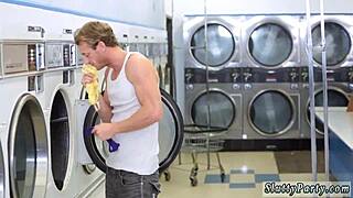 Step mom helps with laundry on a white day