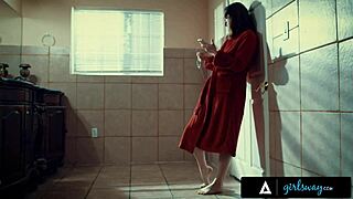 hey, this brunette in lingerie fantasizes about scissoring with busty angela white.