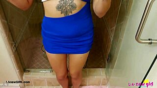 Radiant brunette beauty showers