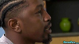 Jennifer White fucks two black student cocks