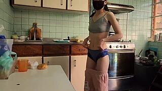 Fuck the service employee in the kitchen?