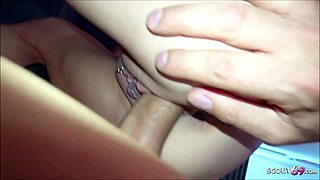 Skinny german mom says lick balls stairs? rimjob facial