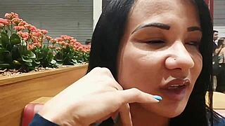 big pussy monster cock flashing in shopping car