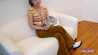 Petite brunette Wendy gives BJ and rimjob