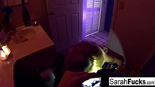 Pornstar Sarah Jessie Gives A Bj In The Bathroom
