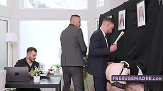 Work hard play harder, a tale of two execs fucking in stockings 😏