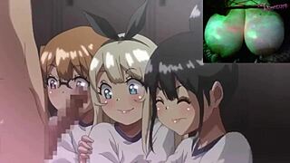 lucky guy fucks three curvy hotties in school