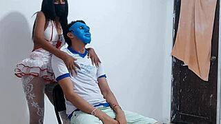 Effeminate man watches latina milf dance seductively