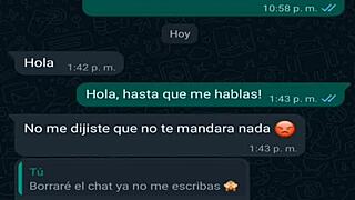 My friend in mini shorts gets hot during WhatsApp chat 😏