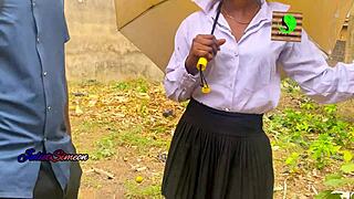 Petite MILF Bent Over for Big Black Cock