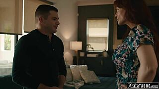 The redhead milf teaches young how to deepthroat