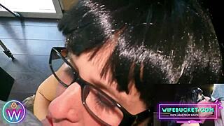 wife porn: mature hot secretary sucked dick till facial explosion.