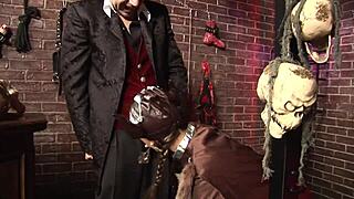 Big Cock in Shaved Pussy Girl with Heels and Stockings