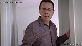 stepmom's birthday sex with belly cumshot, not for stepdad