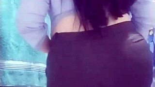 mexican secretary with big ass strips off her uniform in the laundry room at work, showing her fat ass and rich tits