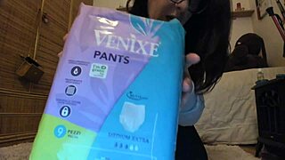I fill diaper with pee for fetish masturbation