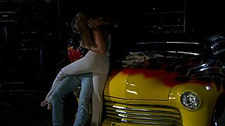 Blonde slut in high heels gets fucked outdoors