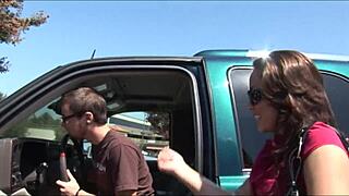 brunette 18+ teen gives blowjob and gets fucked hard!