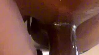 I sneak peek bbc toy penetrating white pussy