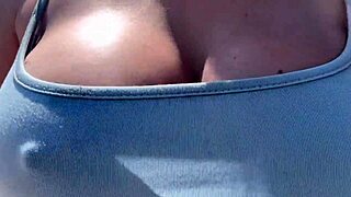 Artemisia Love Walks Outdoor Without Bra, Horny AF!
