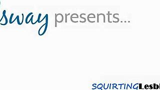 Milf squirts during facesitting threesome