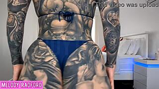 MILF With Blue Eyes Tries On Micro Bikini And Twerks In Bedroom