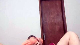 Solo girl rubs her pussy and clitoris and penetrates her vagina with a huge toy - homemade spanish porn video