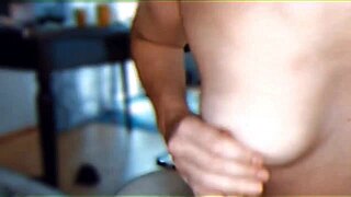 my passionate sex tape with housewife sucking cock and jerking off, her natural tits bouncing with emotion.