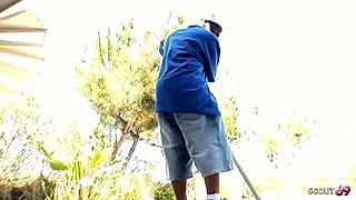 White Cougar Wife Seduce Black Midget Worker With Huge Fat Black Cock To Interracial Cheating Fuck When Husband Away