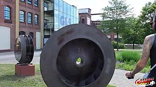 Inked big tits milf evi sky picked up and fucked at german scout model casting