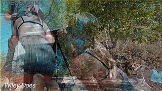 wife gets cum on tits in public