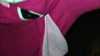 mature woman in halloween costume gives free blowjob outdoors