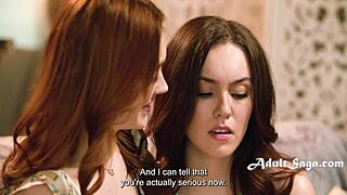 Redhead returns home to date her stepmom passionately!