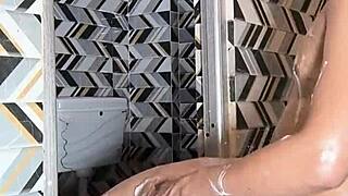 Suggestive Bathroom Sex With Cum In Mouth