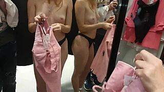 Depraved friend asks to go to fitting room.