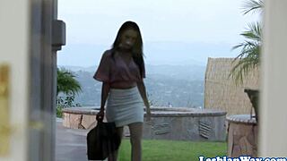 Astonishing lesbian milf scissoring cute teen 18+ in intense face sitting session