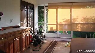 Vicky vette fucks pussy by the pool