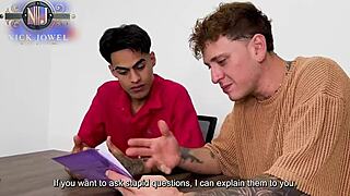 boss latina milf carla morelli rides big white cock roughly.