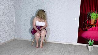 Sad stepmom takes big cock in big ass with blowjob and anal fucking at home