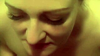 Horny milf Swettysvett intensely sucks in bathroom after workout