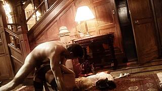 slutty blonde michelle thorne in high heels lingerie gets fucked doggy style