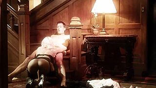 slutty blonde michelle thorne in high heels lingerie gets fucked doggy style