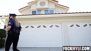 Officer, you caught me fapping at home, but now youre giving justice with your big ass and tits on me