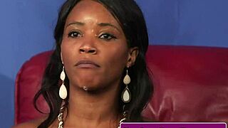 british ebony milf feels thrilled getting facialized after pov blowjob and sucking.