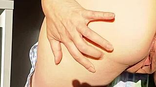 Mature wife spreads close up asshole and pussy gape in homemade blonde exhibition.