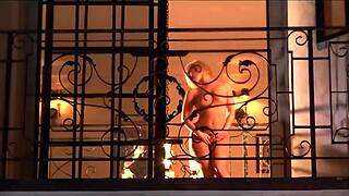 blonde mom gets fucked on bed with deepthroat blowjob cowgirl riding and facial cumshot in lingerie fishnets