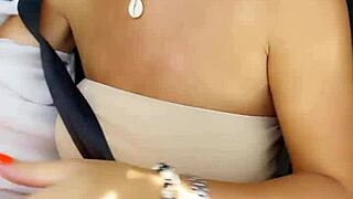 i'm this amateur milf getting naughty with a dildo in my car on a public road